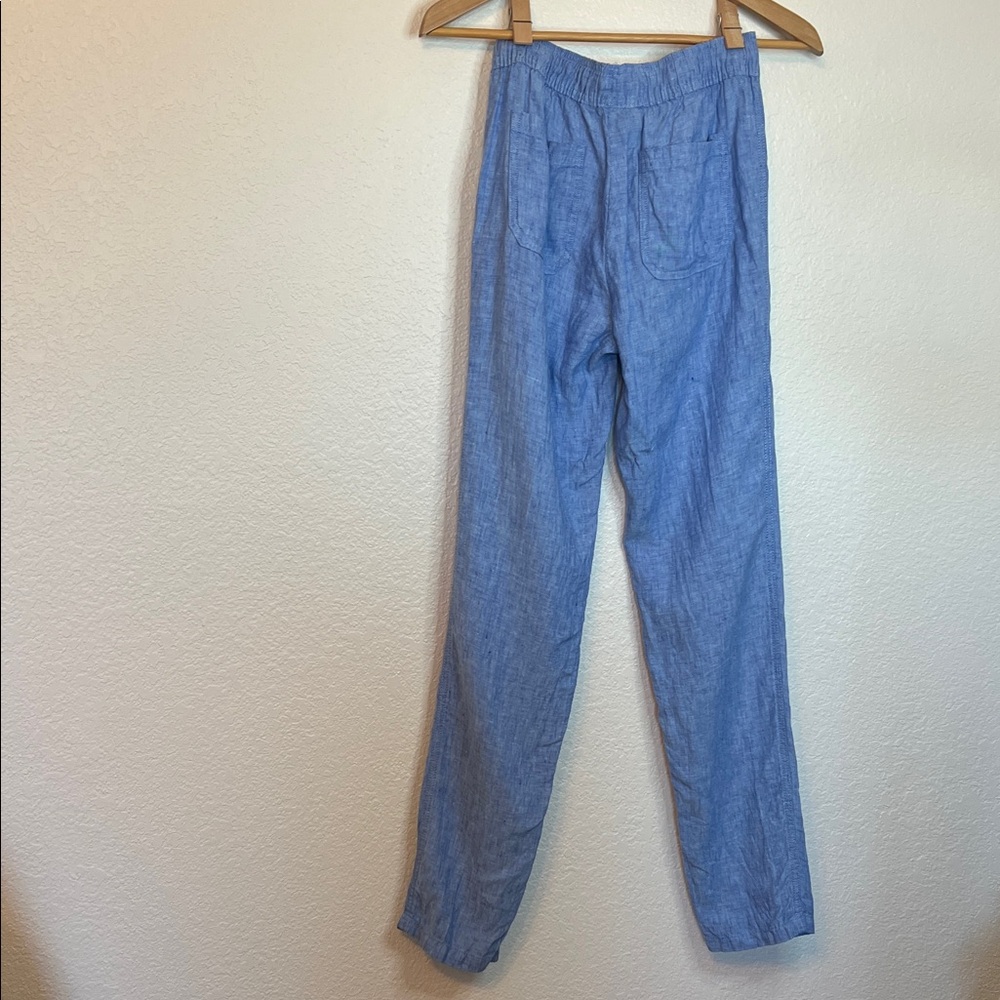 Lilly Pulitzer Blue Linen Taron Pants Size XS Coastal Beachs Chambray - Picture 6 of 7